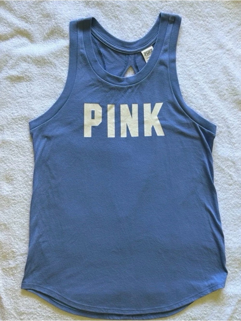 PINK Victoria's Secret Girls' Light Blue Logo Tank Top